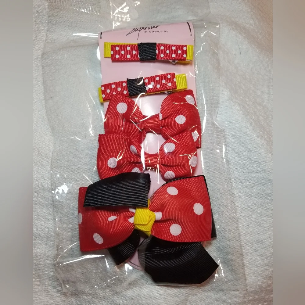 NWT MOUSE EAR SET SEQUIN 7 PIECES MOUSE EAR SCRUNCHY